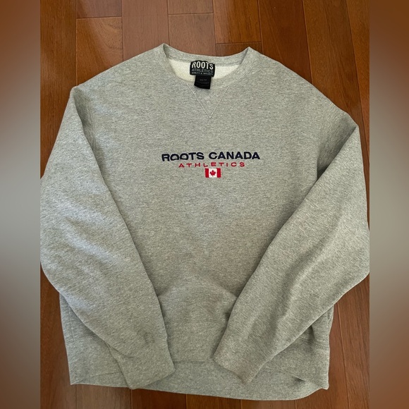 grey vintage roots athletics crewneck - Picture 1 of 3